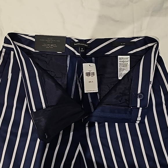 NWT banana Republic Navy striped wide leg pants - Picture 4 of 9